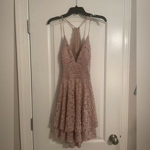 Emerald Sundae sparkly beige cocktail style dress.  Size Medium juniors